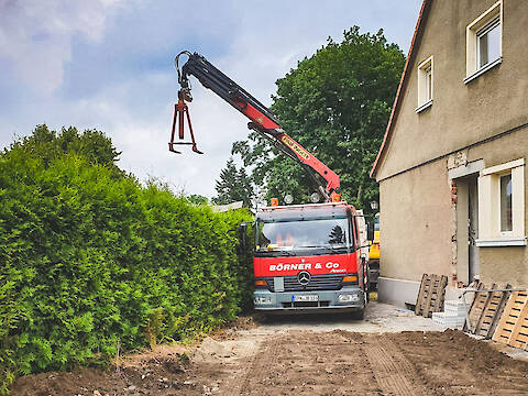Ladearbeiten mit Palettengabel